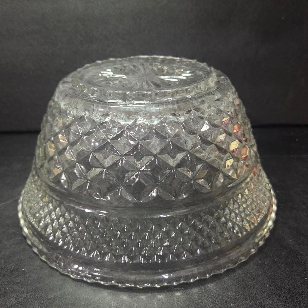 Anchor Hocking Wexford Serving Bowl, Vintage Clear Glassware, Table Centerpiece - Thumbnail 7
