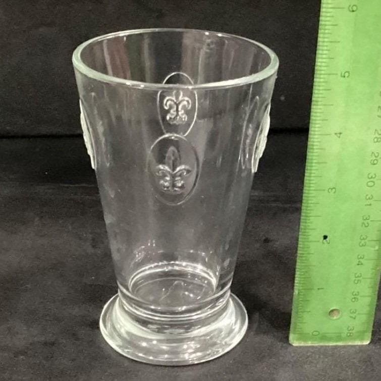Lot of 4 La Rochere France Fleur De Lis Lys Tumblers Glass Barware Vintage - Thumbnail 2