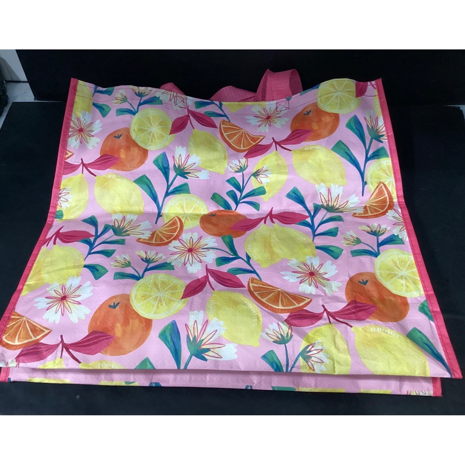 Home Goods Reusable Shopping Tote Bag Bundle, Lemon Floral Bee Kind Pink White - Thumbnail 8