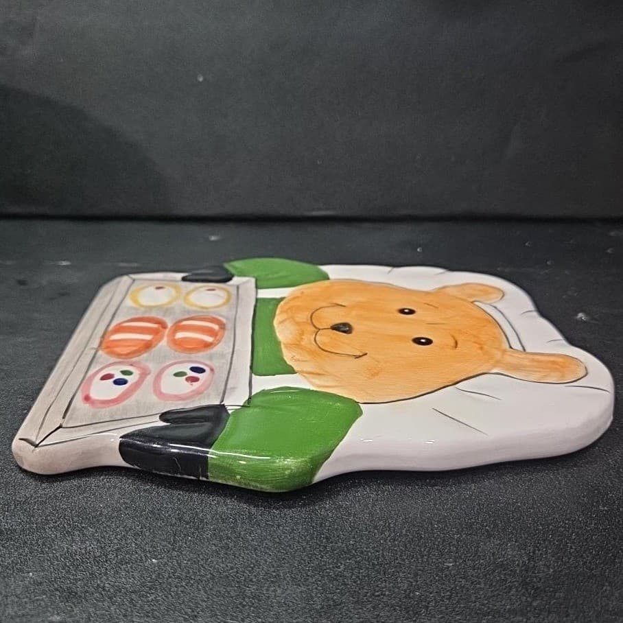 Bear Baking Design Hotplate, Hand-Painted Ceramic Kitchen Trivet, Accessory - Thumbnail 7