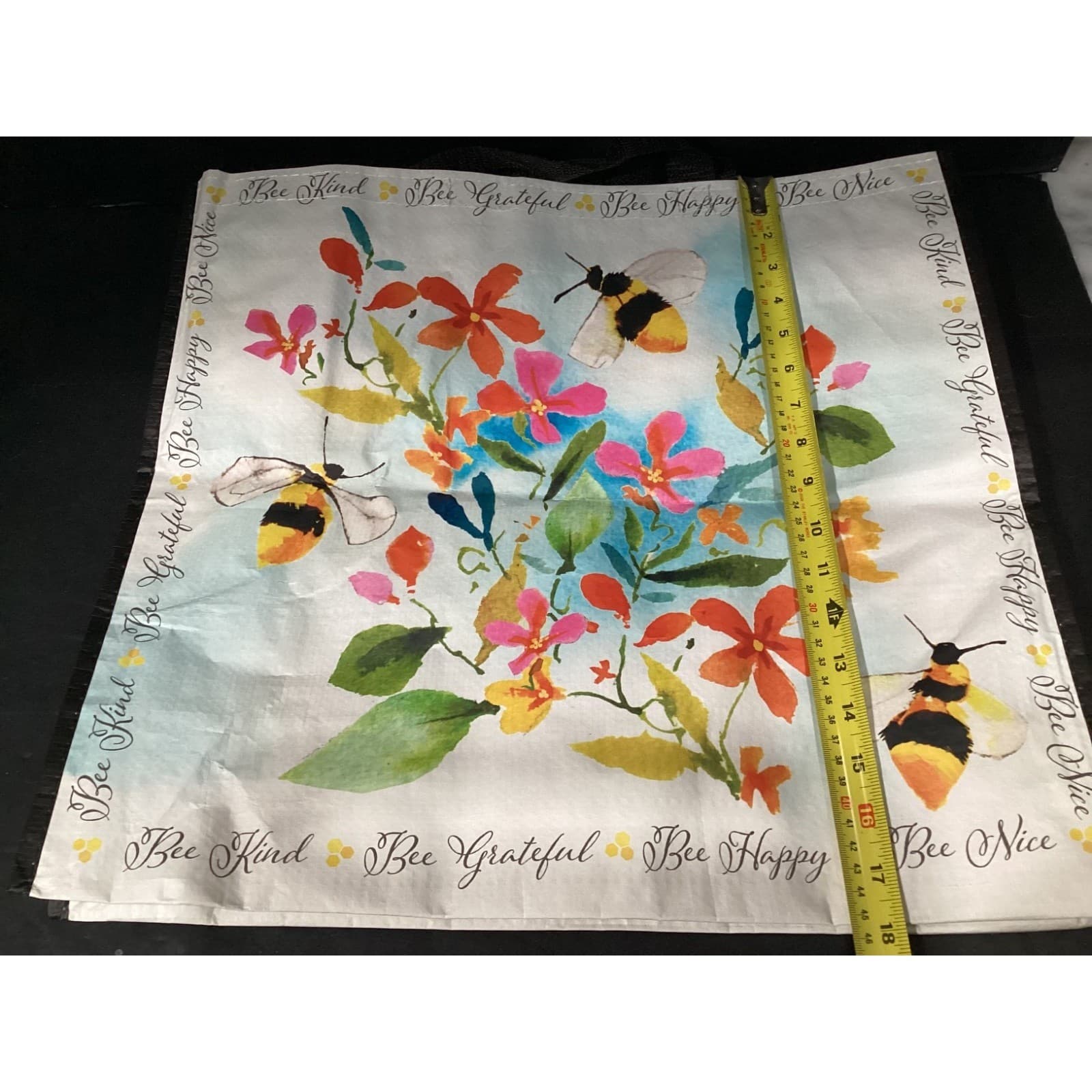 Home Goods Reusable Shopping Tote Bag Bundle, Lemon Floral Bee Kind Pink White - Thumbnail 16
