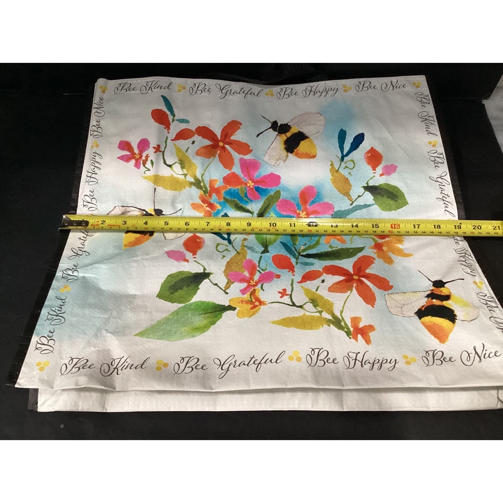 Home Goods Reusable Shopping Tote Bag Bundle, Lemon Floral Bee Kind Pink White - Thumbnail 15