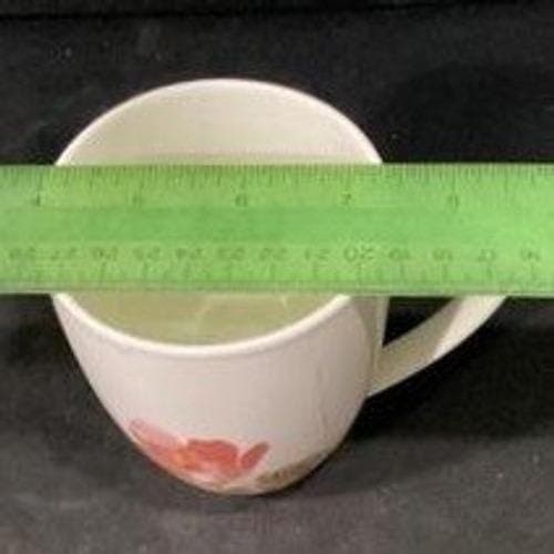 Oneida Amore Coffee Cups Mugs White Porcelain Pink Floral Watercolor Set of 2 - Thumbnail 3