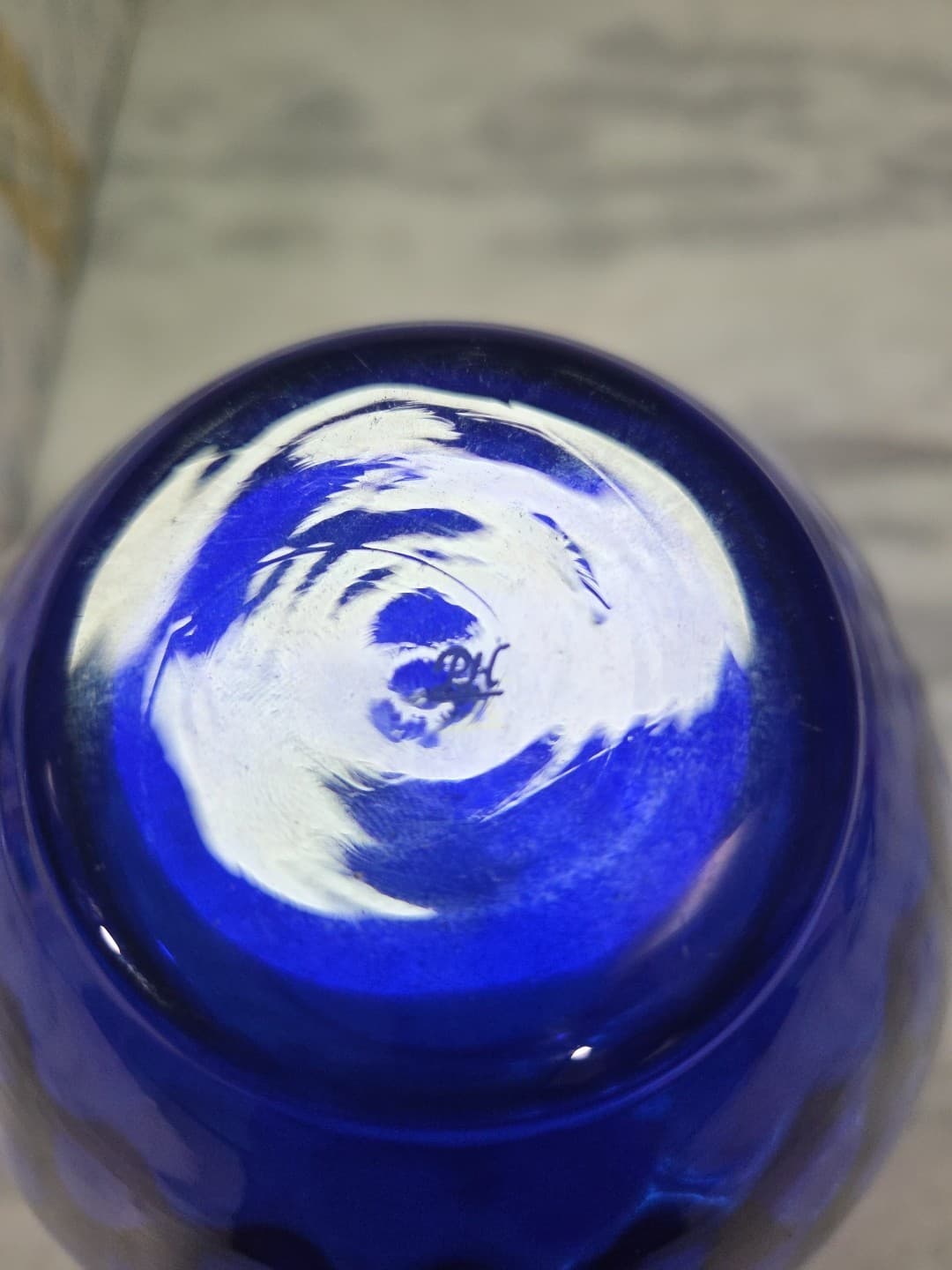 Princess House Cobalt Blue Crystal Vase, Scallop Edge Vase, Decorative Vase - Thumbnail 8