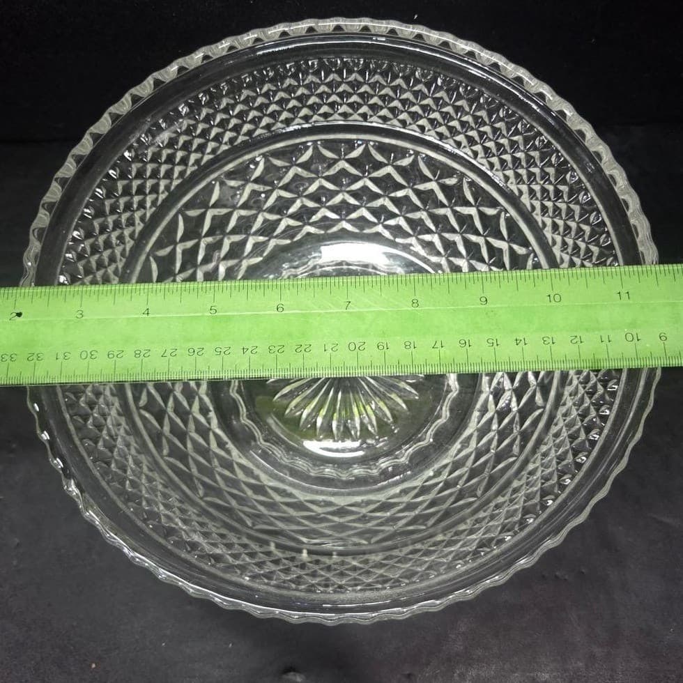 Anchor Hocking Wexford Serving Bowl, Vintage Clear Glassware, Table Centerpiece - Thumbnail 6