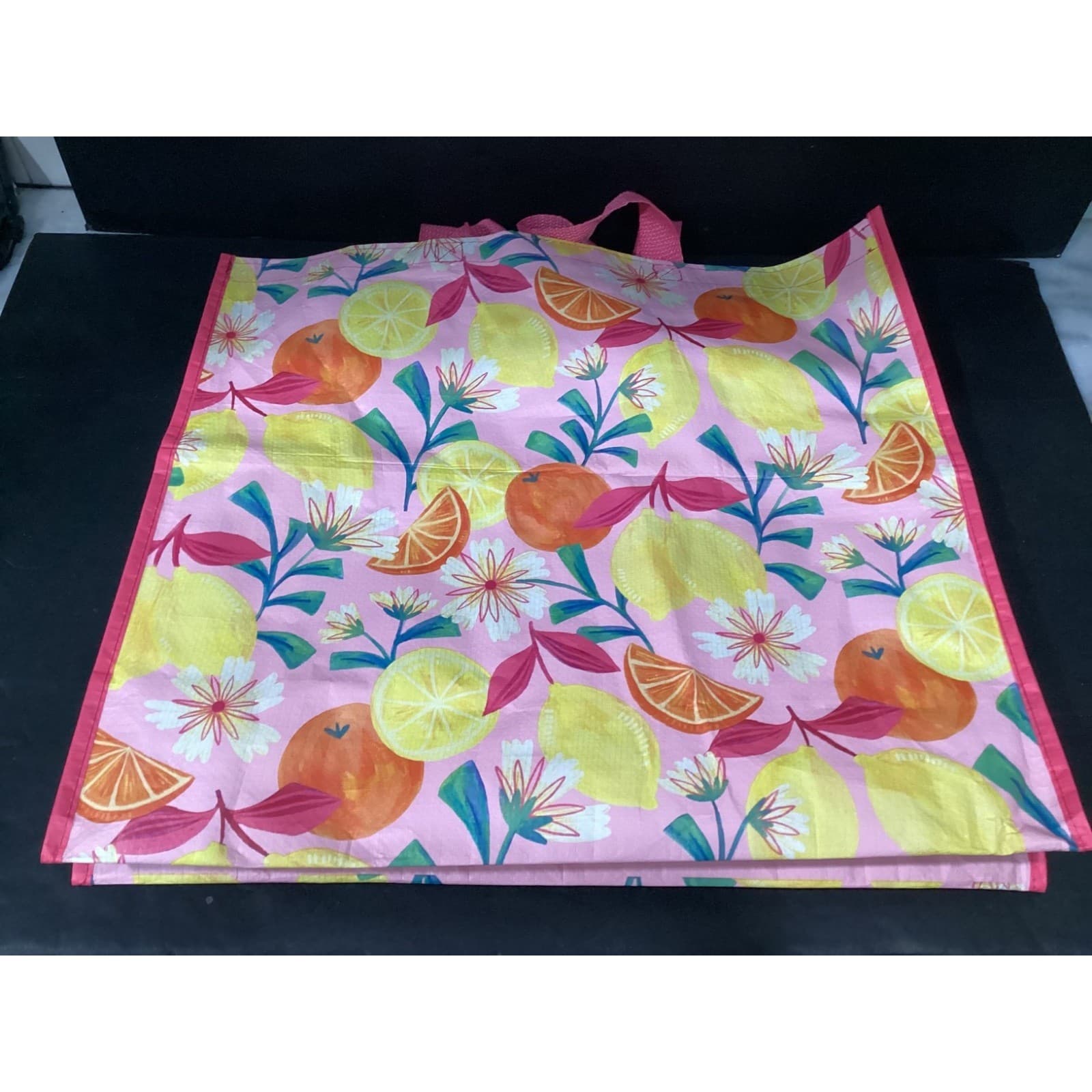 Home Goods Reusable Shopping Tote Bag Bundle, Lemon Floral Bee Kind Pink White - Thumbnail 7