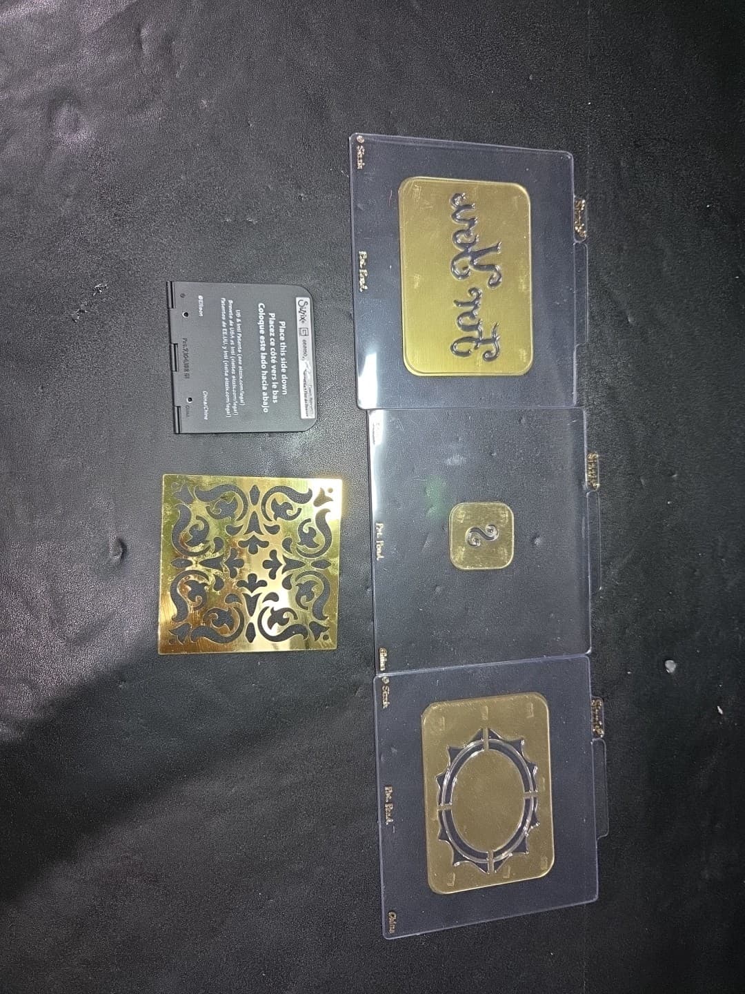 Sizzix Simple Impressions Brass Stencils, Lot of 5, Scrapbooking Craft Embossing - Thumbnail 2