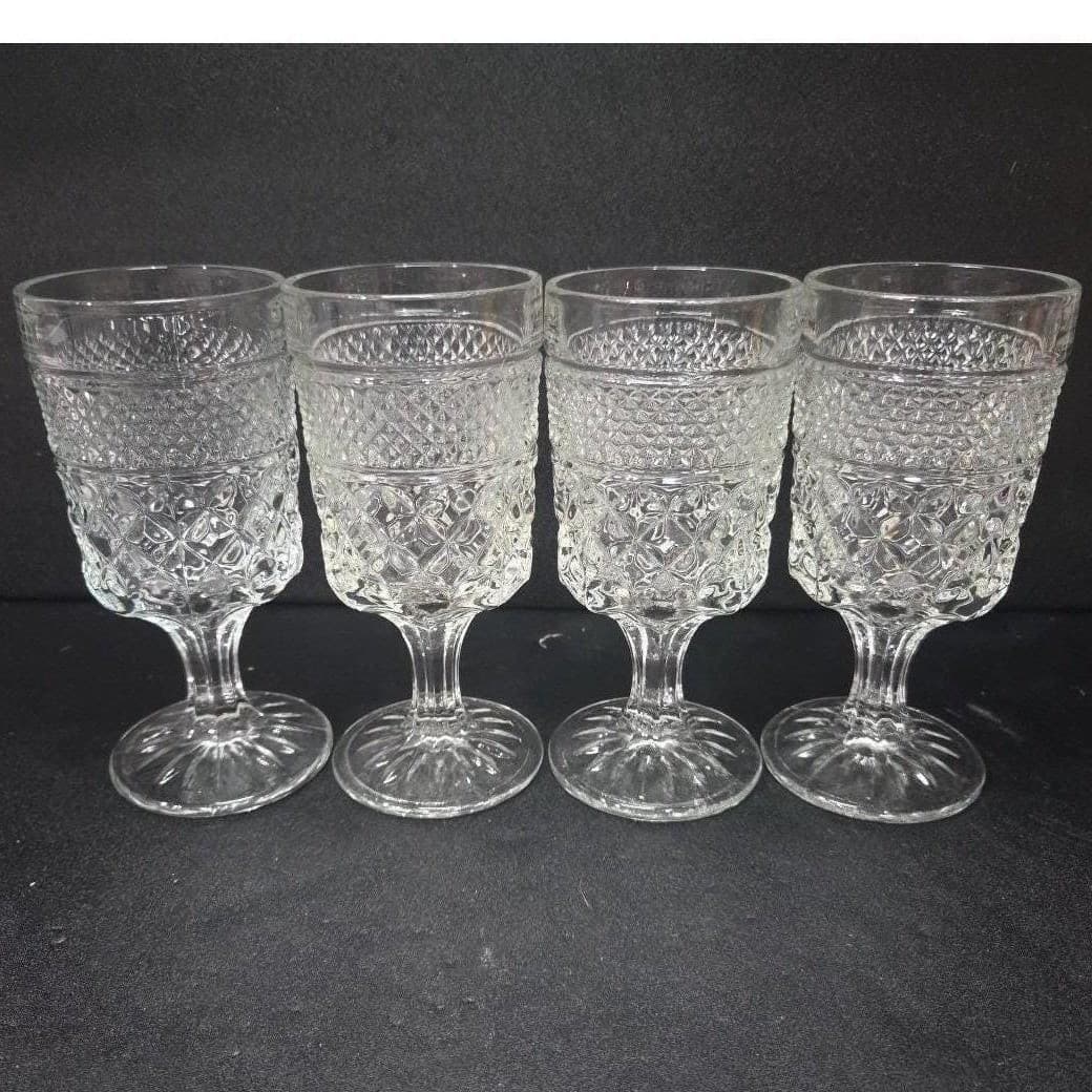 Anchor Hocking Wexford Water Goblets, Set of 4, Clear Diamond Cut Drinkware - Thumbnail 7