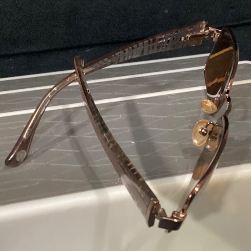 Michael Kors MK499 210 Rectangular Sunglasses Bronze Logo Temples Brown Lens - Thumbnail 8