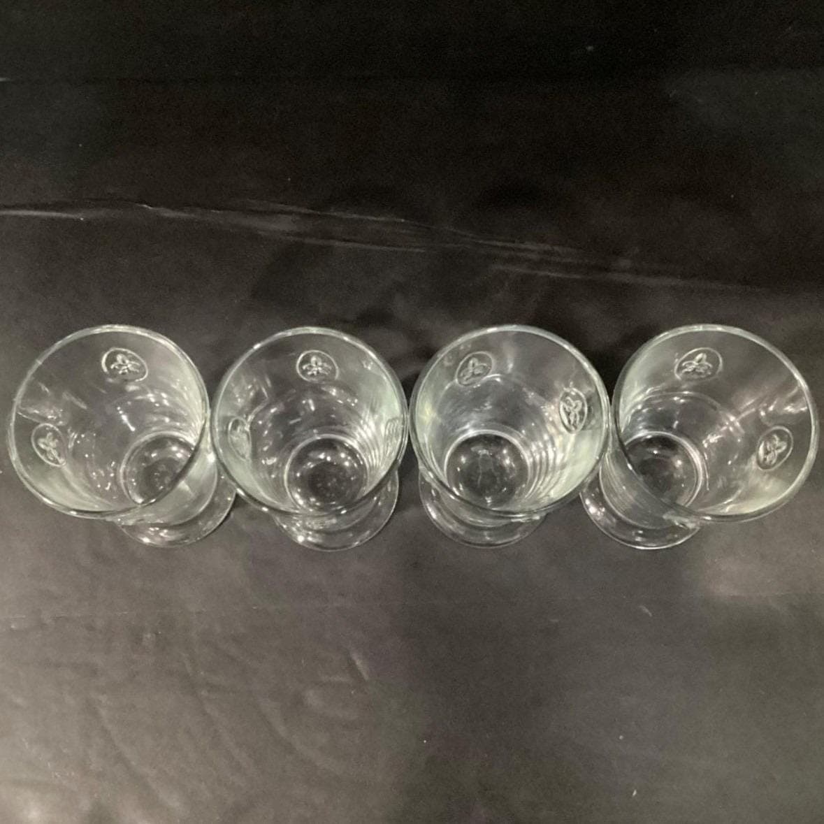 Lot of 4 La Rochere France Fleur De Lis Lys Tumblers Glass Barware Vintage - Thumbnail 6