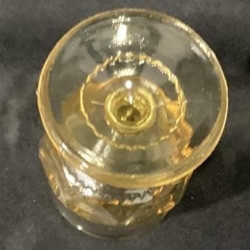 Indiana Glass Kings Crown Thumbprint Goblets, Set of 4, Vintage Yellow Stemware - Thumbnail 4