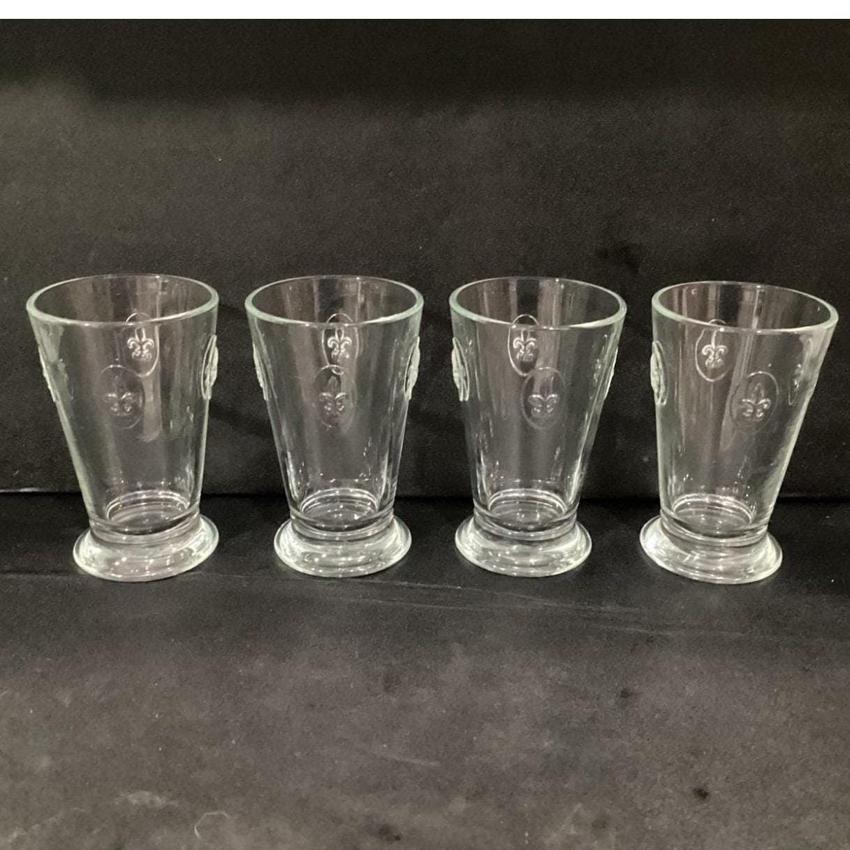 Lot of 4 La Rochere France Fleur De Lis Lys Tumblers Glass Barware Vintage - Thumbnail 7
