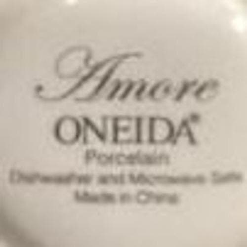 Oneida Amore Coffee Cups Mugs White Porcelain Pink Floral Watercolor Set of 2 - Thumbnail 4