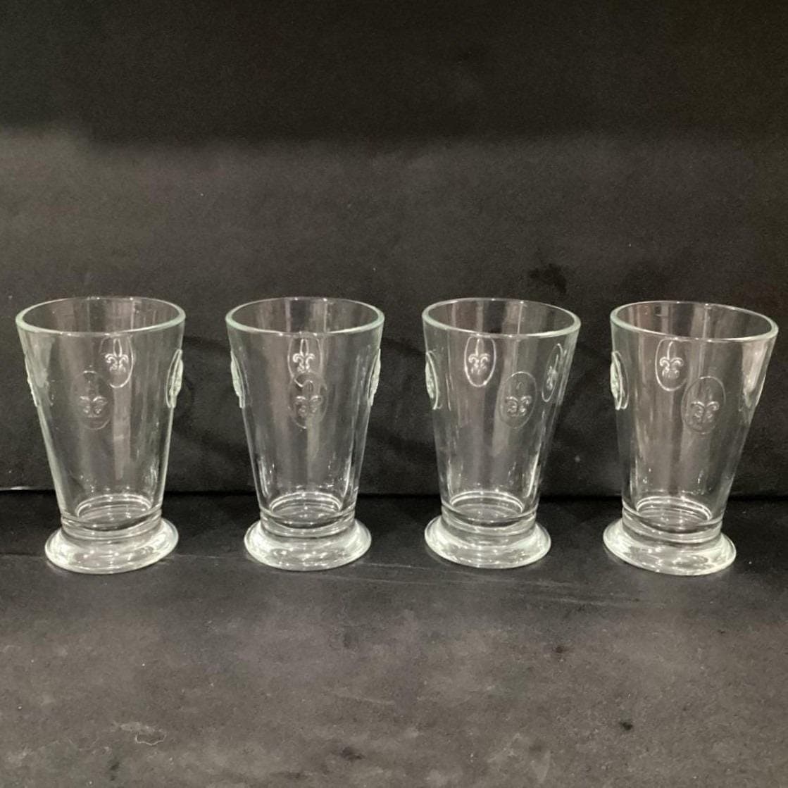 Lot of 4 La Rochere France Fleur De Lis Lys Tumblers Glass Barware Vintage - Thumbnail 11