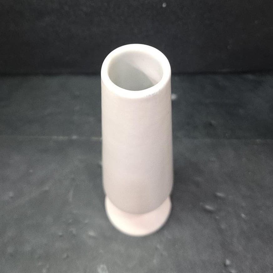 Cream Ceramic Bud Vase, Vintage Mid Century Signed Pottery, Footed Mantel Decor - Thumbnail 6