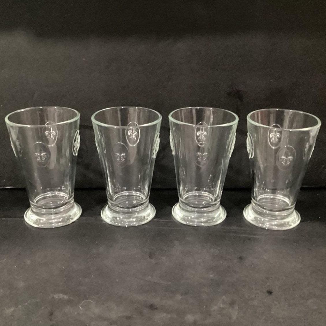 Lot of 4 La Rochere France Fleur De Lis Lys Tumblers Glass Barware Vintage - Thumbnail 9