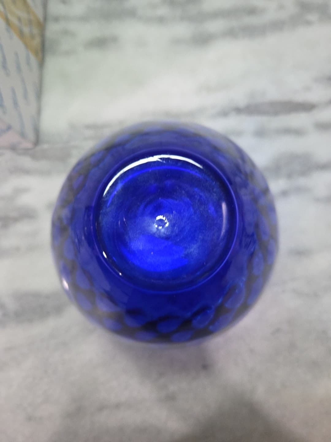 Princess House Cobalt Blue Crystal Vase, Scallop Edge Vase, Decorative Vase - Thumbnail 7
