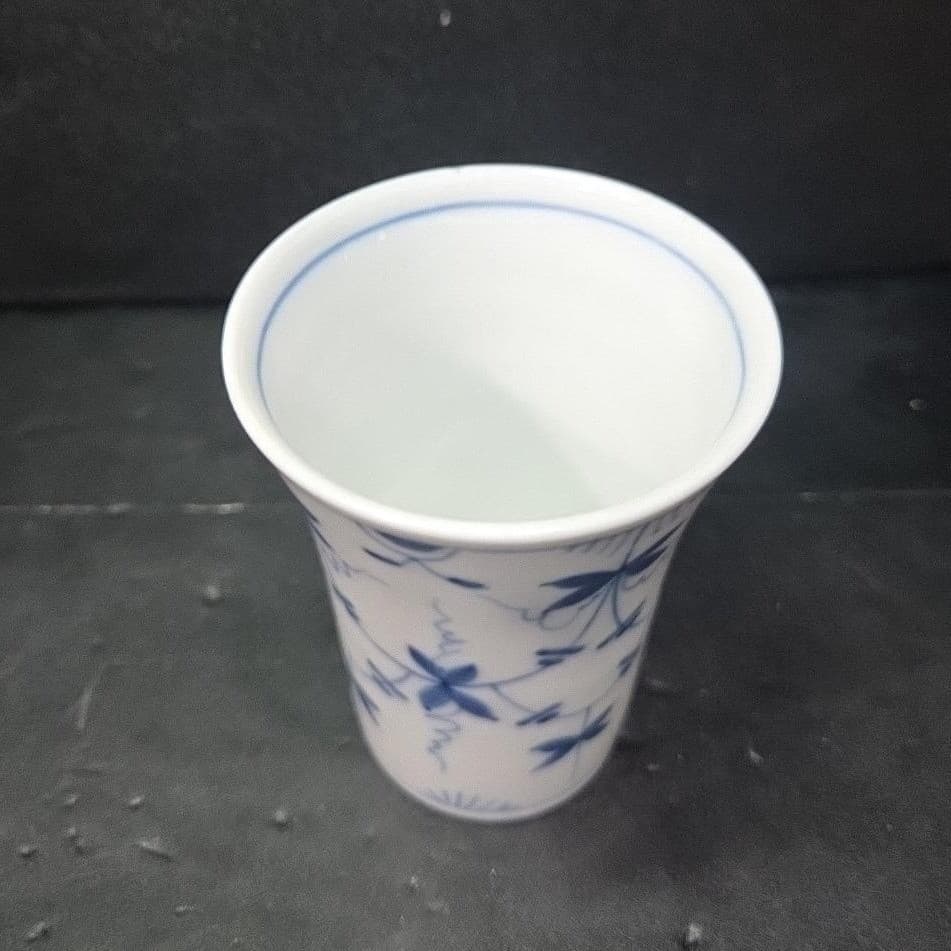 Meissen Style White & Blue Floral Cup, Vintage Pen Holder, Replacement Bud Vase - Thumbnail 6