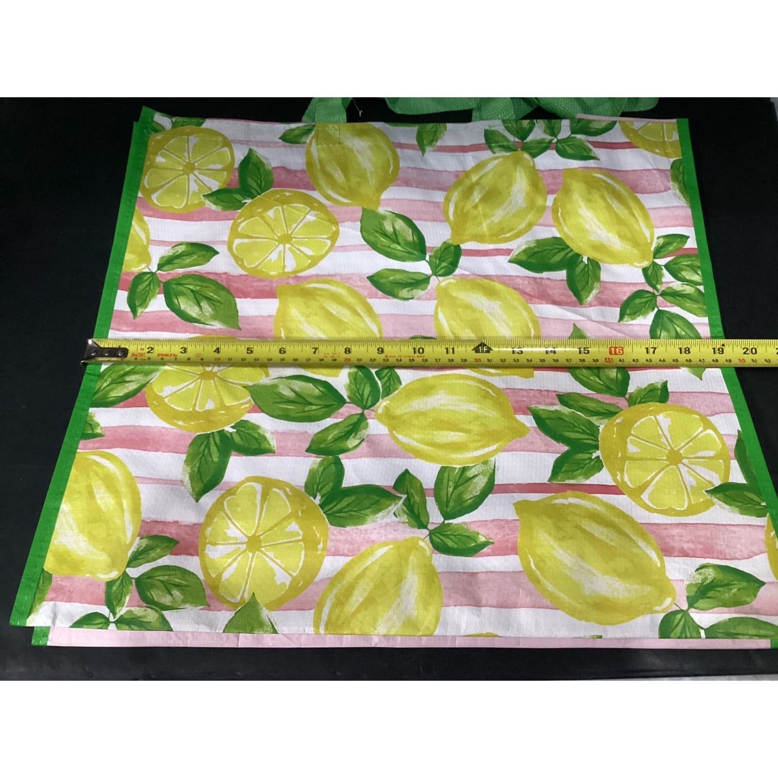 Home Goods Reusable Shopping Tote Bag Bundle, Lemon Floral Bee Kind Pink White - Thumbnail 6