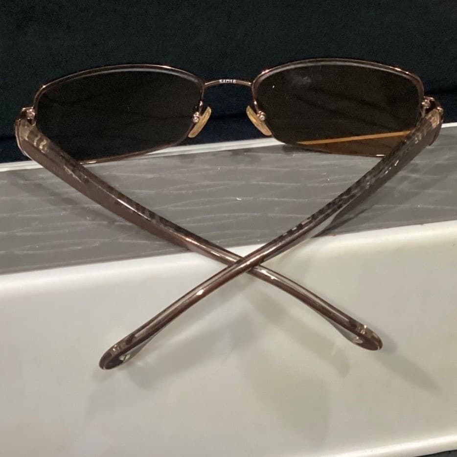 Michael Kors MK499 210 Rectangular Sunglasses Bronze Logo Temples Brown Lens - Thumbnail 10