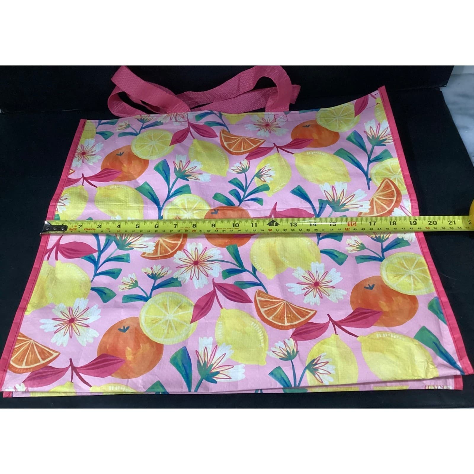 Home Goods Reusable Shopping Tote Bag Bundle, Lemon Floral Bee Kind Pink White - Thumbnail 9