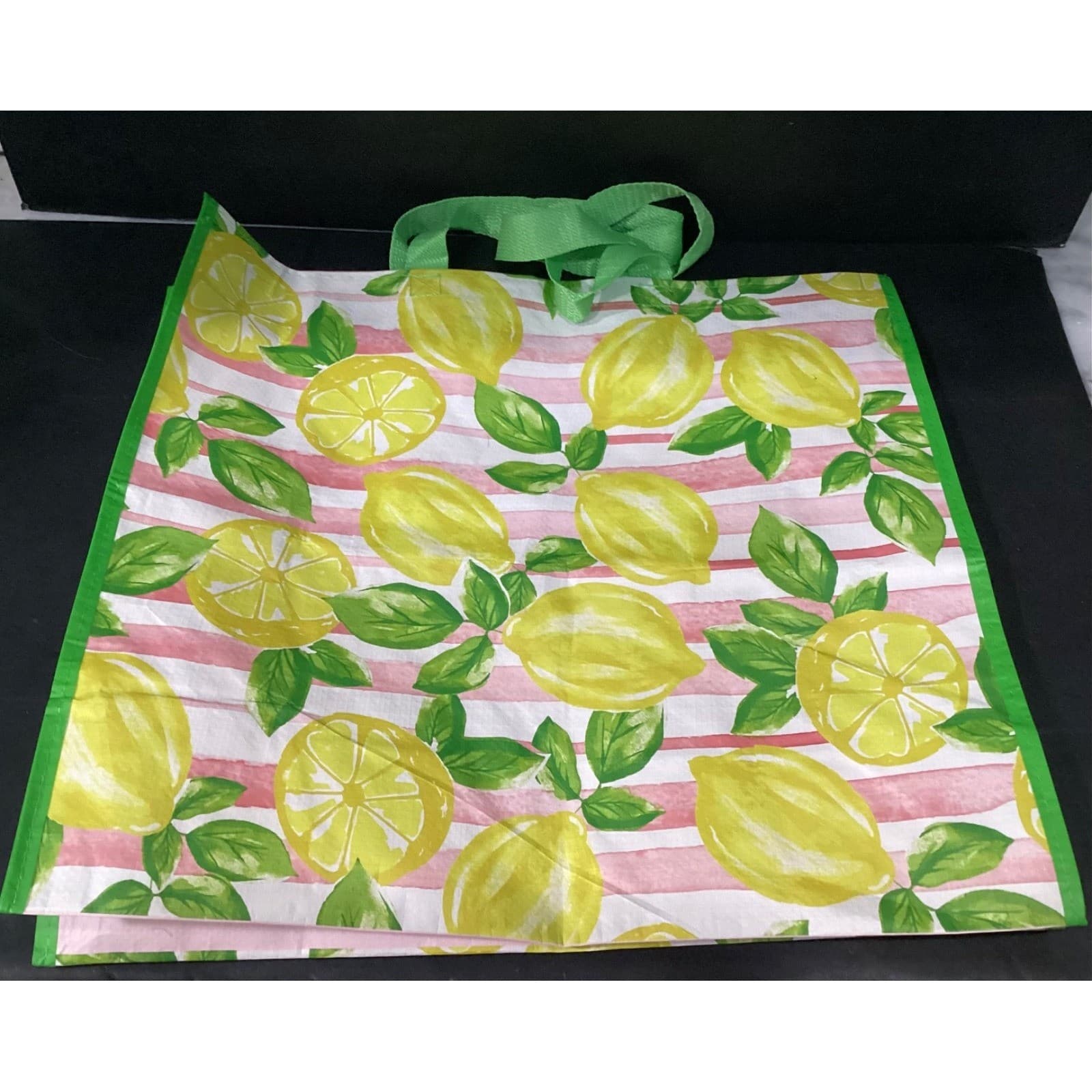Home Goods Reusable Shopping Tote Bag Bundle, Lemon Floral Bee Kind Pink White - Thumbnail 2