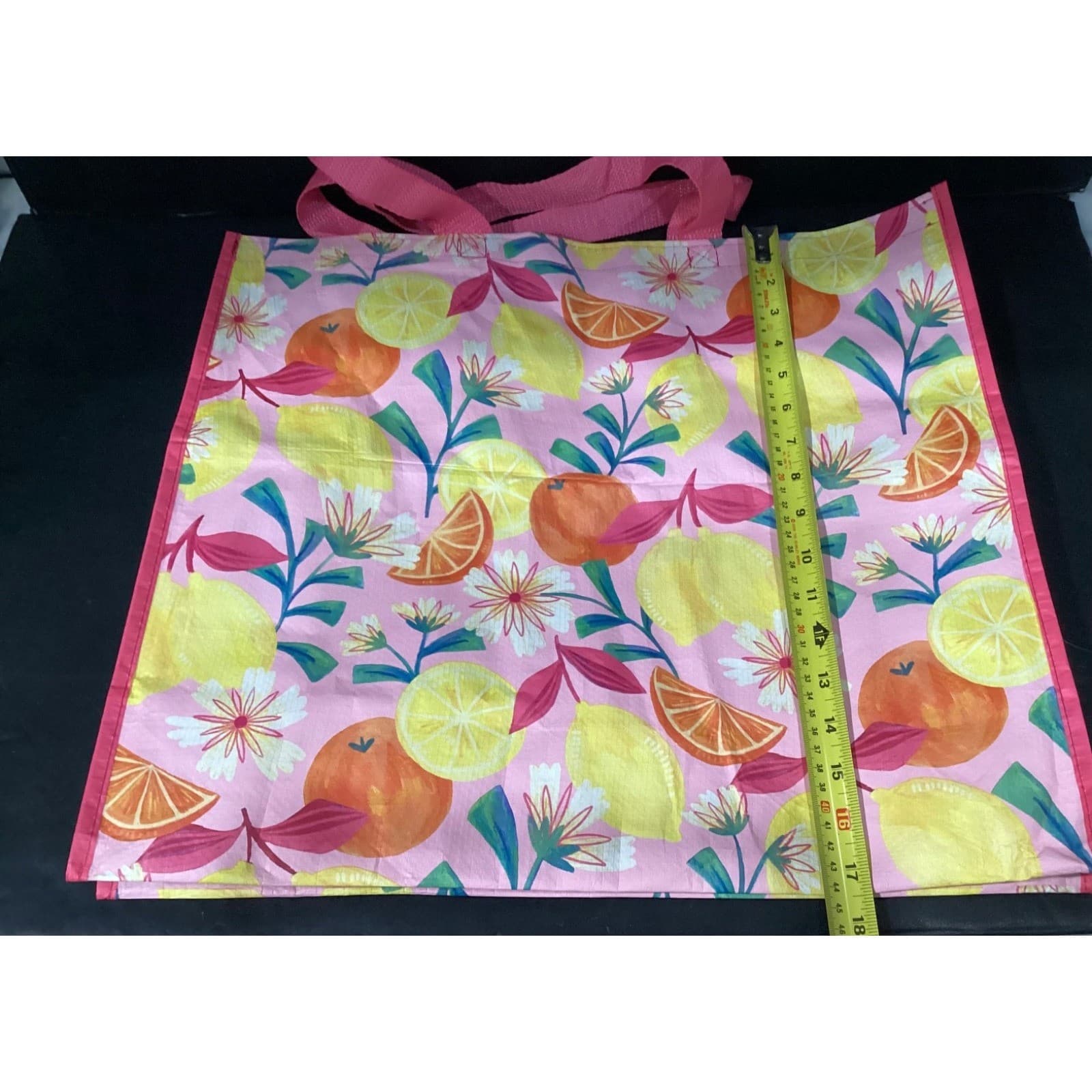 Home Goods Reusable Shopping Tote Bag Bundle, Lemon Floral Bee Kind Pink White - Thumbnail 10