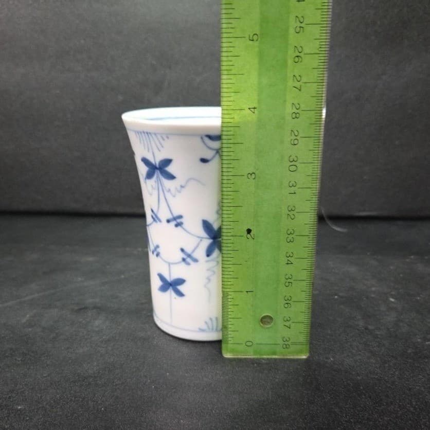 Meissen Style White & Blue Floral Cup, Vintage Pen Holder, Replacement Bud Vase - Thumbnail 9