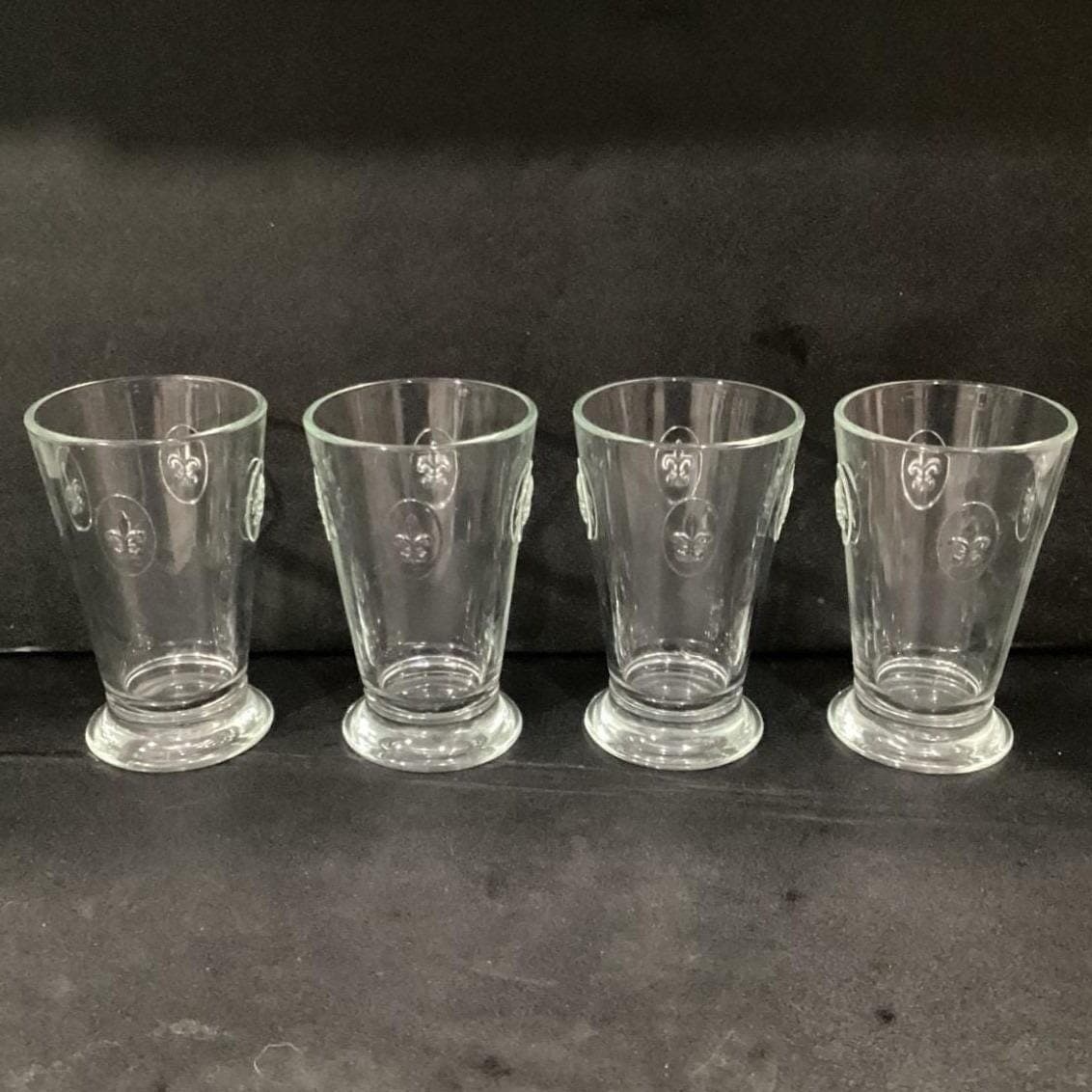 Lot of 4 La Rochere France Fleur De Lis Lys Tumblers Glass Barware Vintage - Thumbnail 8