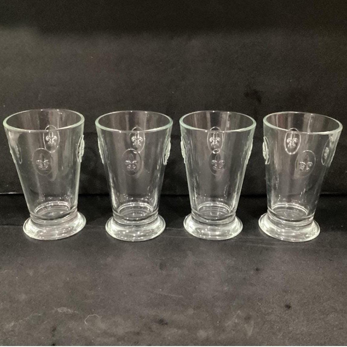 Lot of 4 La Rochere France Fleur De Lis Lys Tumblers Glass Barware Vintage - Thumbnail 10