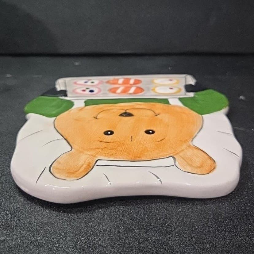 Bear Baking Design Hotplate, Hand-Painted Ceramic Kitchen Trivet, Accessory - Thumbnail 8
