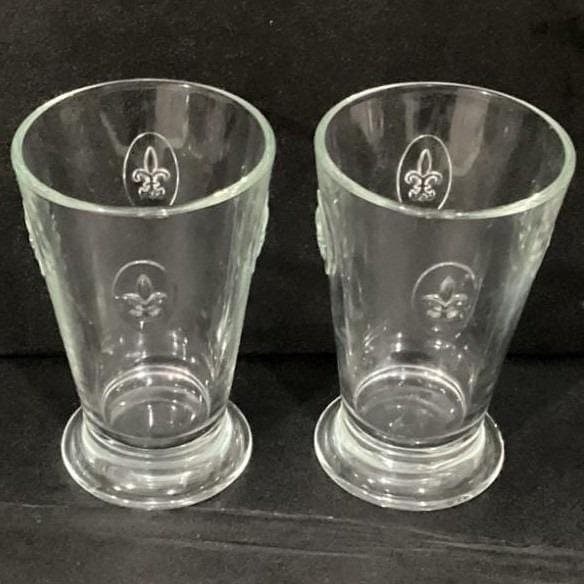 Lot of 2 La Rochere France Fleur De Lis Lys Tumblers Glass Barware Vintage - Thumbnail 6