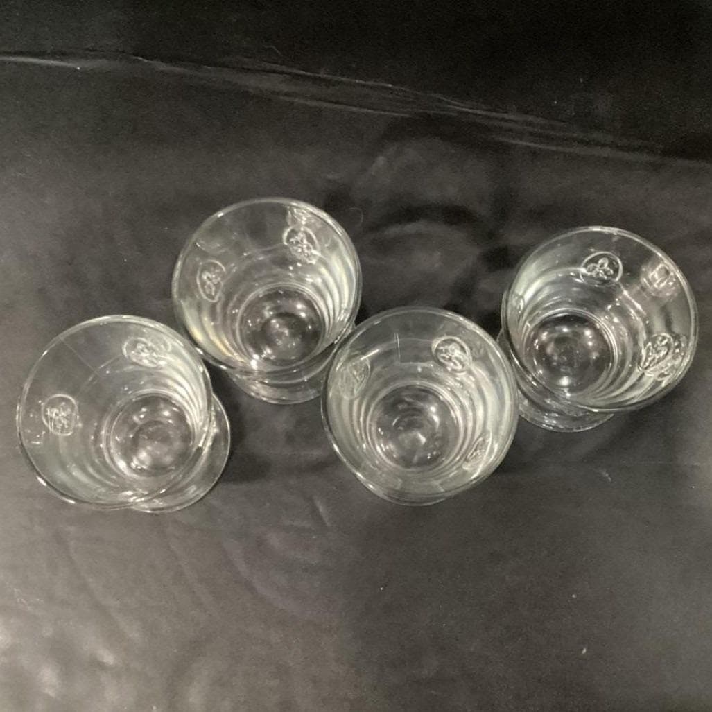 4 Vintage FRANCE LA ROCHERE Fleur De Lis Rocks Glasses Embossed Tumblers - Thumbnail 6