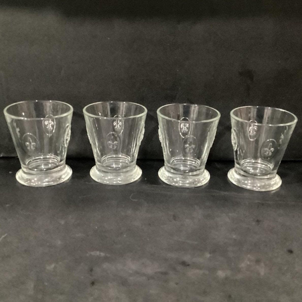 4 Vintage FRANCE LA ROCHERE Fleur De Lis Rocks Glasses Embossed Tumblers - Thumbnail 11
