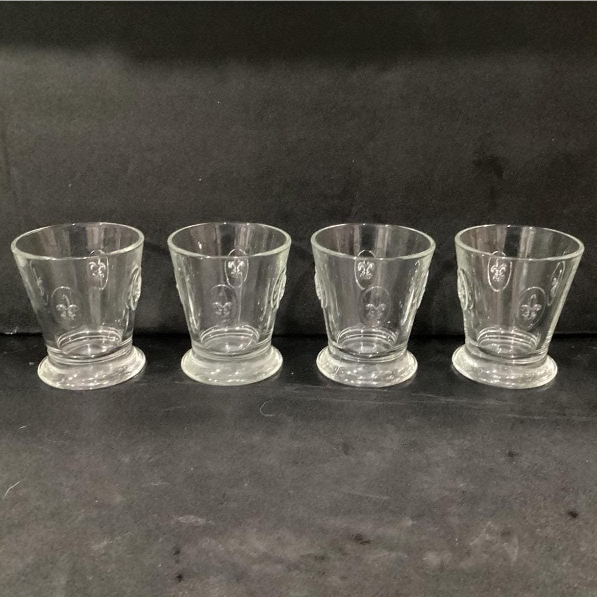4 Vintage FRANCE LA ROCHERE Fleur De Lis Rocks Glasses Embossed Tumblers - Thumbnail 10