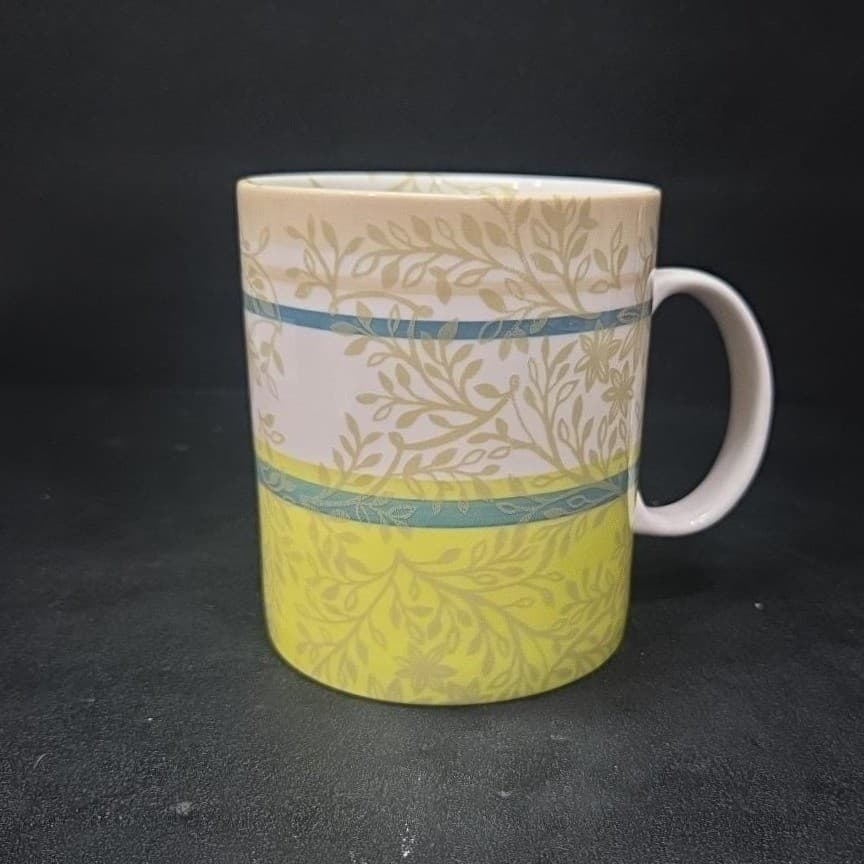 Starbucks Zen Coffee Cup, Vintage Inspired Teal & Green Leaf Design, Drinkware - Thumbnail 2