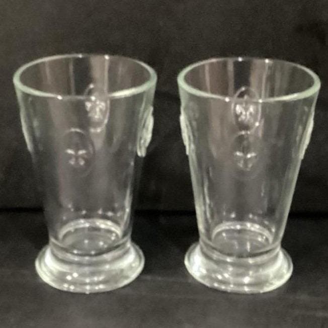 Lot of 2 La Rochere France Fleur De Lis Lys Tumblers Glass Barware Vintage - Thumbnail 11