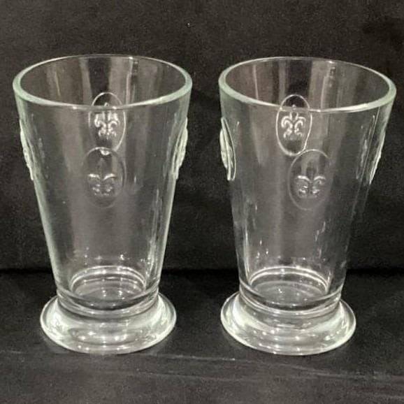 Lot of 2 La Rochere France Fleur De Lis Lys Tumblers Glass Barware Vintage - Thumbnail 8