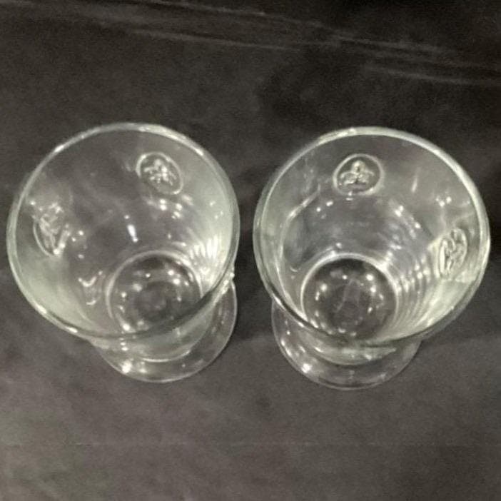 Lot of 2 La Rochere France Fleur De Lis Lys Tumblers Glass Barware Vintage - Thumbnail 7