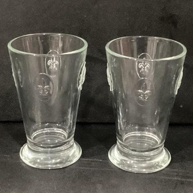 Lot of 2 La Rochere France Fleur De Lis Lys Tumblers Glass Barware Vintage - Thumbnail 12