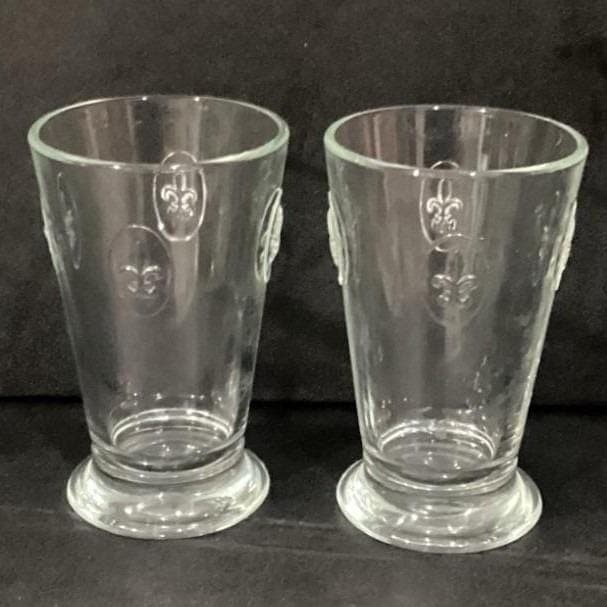 Lot of 2 La Rochere France Fleur De Lis Lys Tumblers Glass Barware Vintage - Thumbnail 10