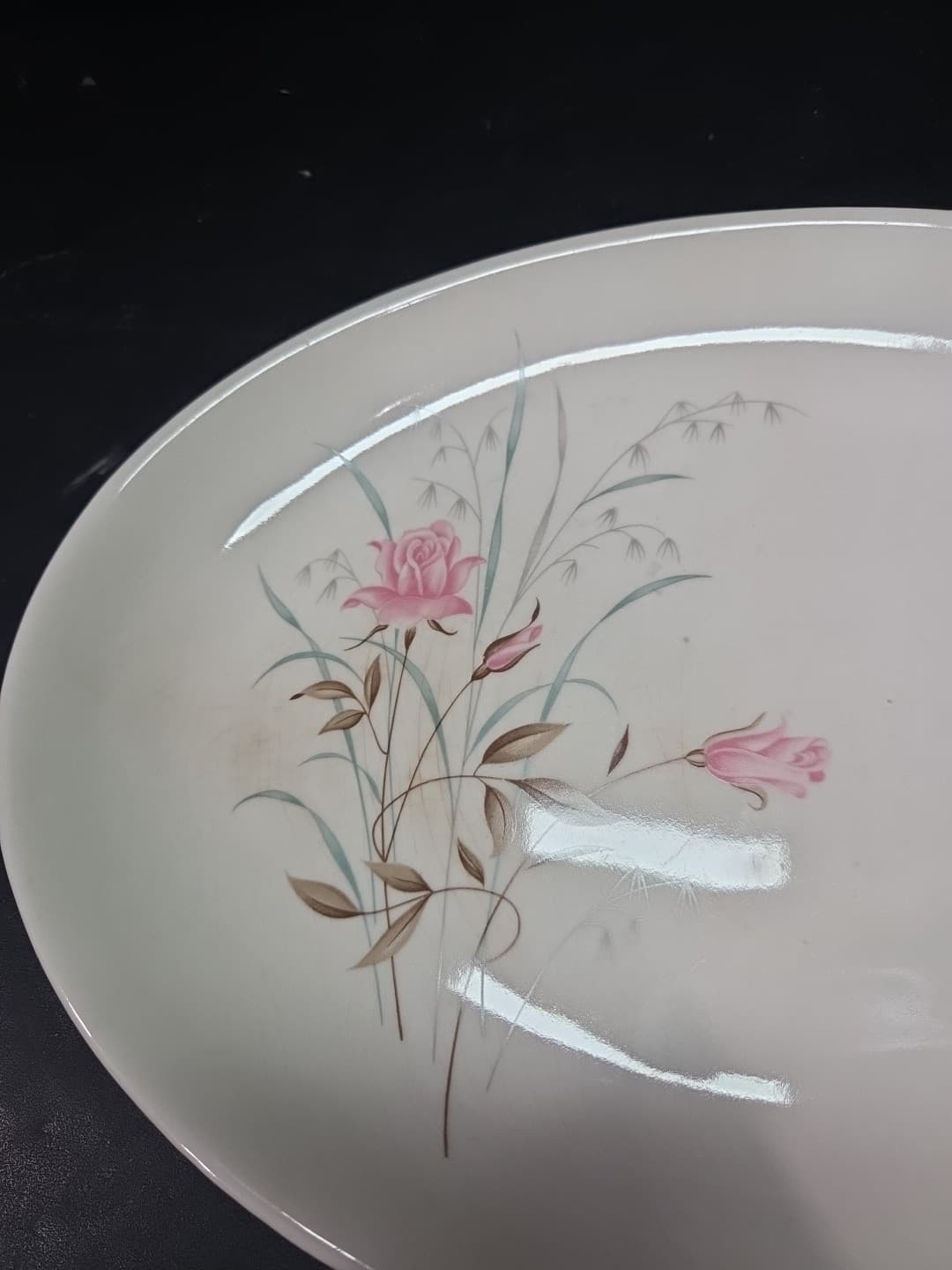 Stetson STT9 Pink Roses Small Platter 11.25", Vintage Floral China, Replacement - Thumbnail 3