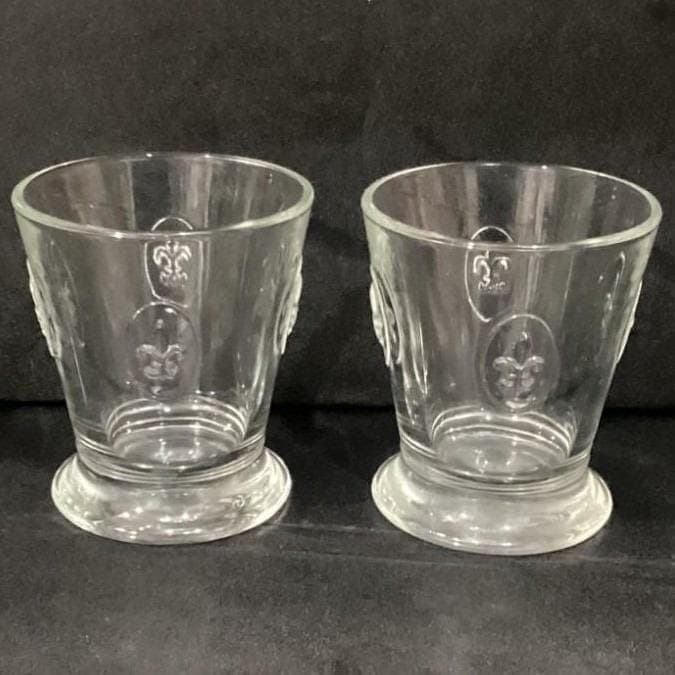 2 Vintage FRANCE LA ROCHERE Fleur De Lis Rocks Glasses Embossed Tumblers - Thumbnail 10