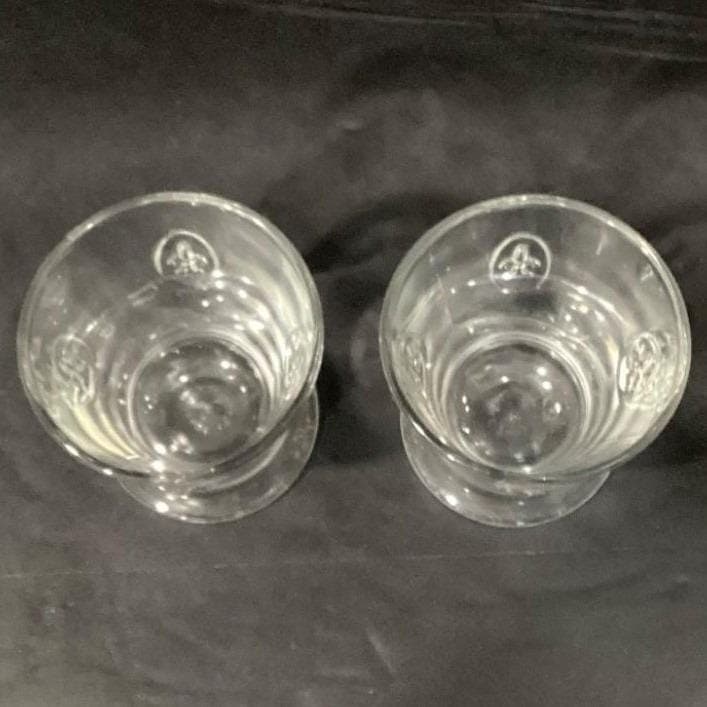 2 Vintage FRANCE LA ROCHERE Fleur De Lis Rocks Glasses Embossed Tumblers - Thumbnail 7