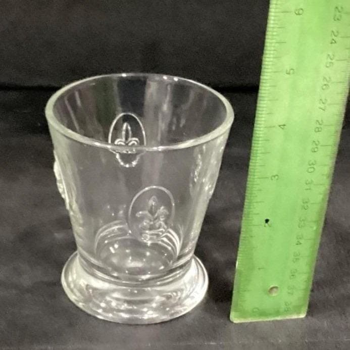 2 Vintage FRANCE LA ROCHERE Fleur De Lis Rocks Glasses Embossed Tumblers - Thumbnail 2