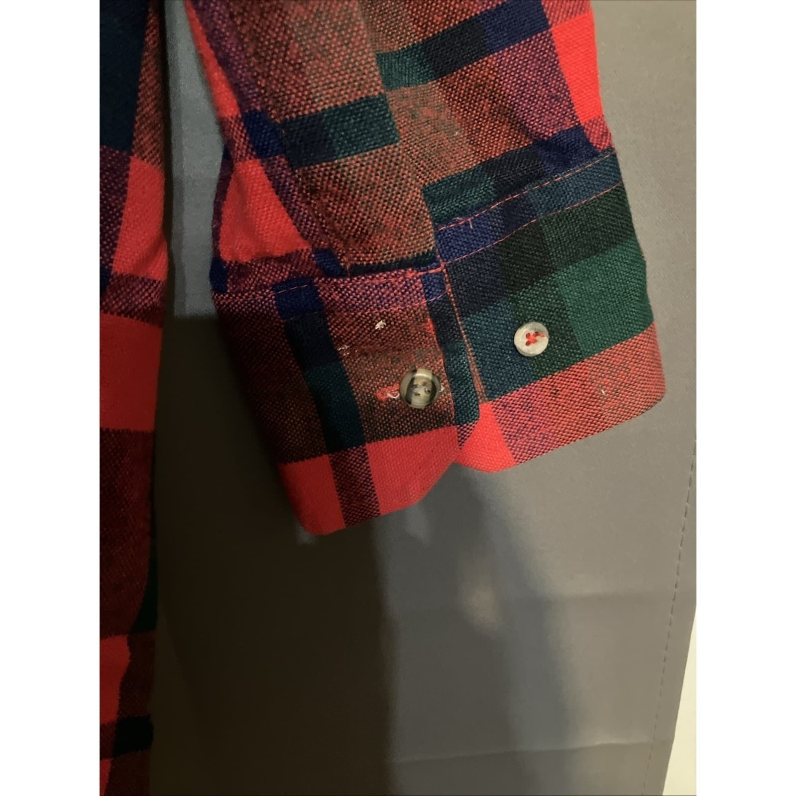 Northwest Territory Red Green Plaid Lined Flannel Shirt, Women's Large F87-88 - Thumbnail 8