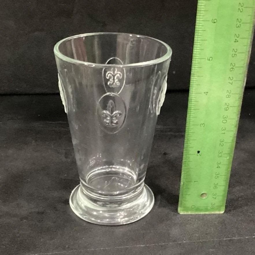Lot of 2 La Rochere France Fleur De Lis Lys Tumblers Glass Barware Vintage - Thumbnail 2