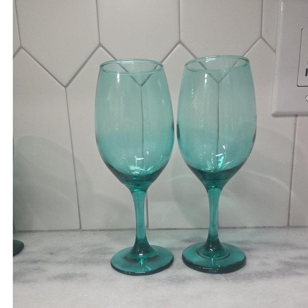 Cristar Rioja Smoke Green Wine Glasses, Set of 2, Aqua Water Goblets, Stemware - Thumbnail 10