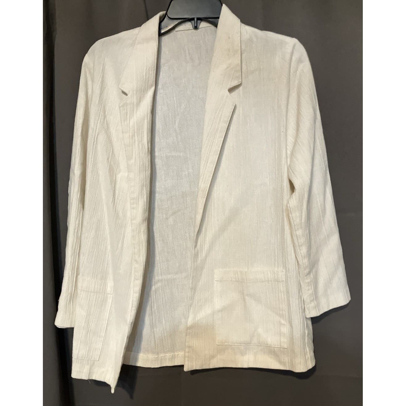 Jamie White Monterey Canyon Textured Gauze Blazer, Off White, Women's Small - Thumbnail 3