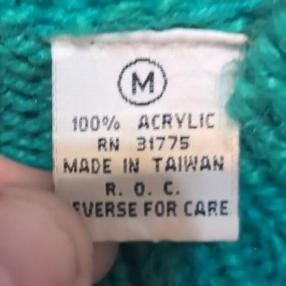 Stamford Classics Teal Green Knit Sweater, Vintage Women's Medium Pullover - Thumbnail 6